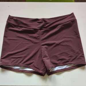 NWOT Billiejo Brown Athletic Swim Shorts Moisture-Wicking Fabric XL
